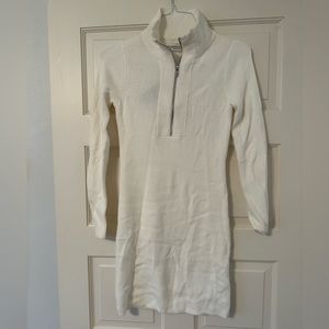 Abercrombie NWT Cream Zip Up Sweater Dress